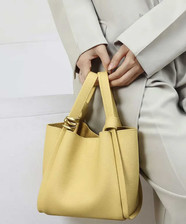 کیف دوشی زنانه چرم با ظرفیت بزرگ women's bag bucket bag autumn and winter single shoulder 4167