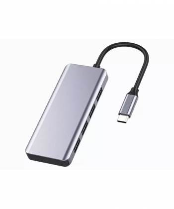 هاب 5 در 1 تایپ  سی رسی Recci RH06 5-in-1 Type-C to 4×USB 3.0 and microUSB Hub