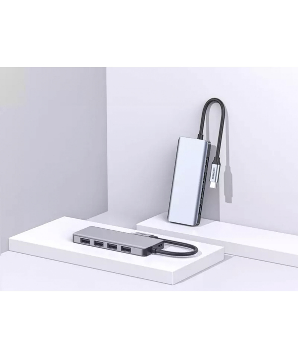 هاب 5 در 1 تایپ‌ سی رسی Recci RH06 5-in-1 Type-C to 4×USB 3.0 and microUSB Hub