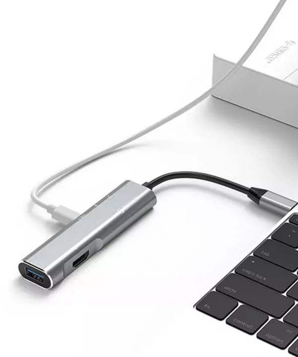 هاب Type-C آلومینیومی‌ اوریکو ORICO CLH-W3 Type-C to HDMI/USB-A/TF/SD Card Adapter Hub