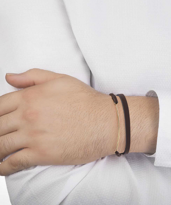 دستبند چرمی پروفیل تو خالی کیا گالری Kia Gallery کد BMOH013