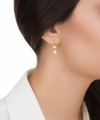 گوشواره مرواریدی سکه دایره کیا گالری Kia Gallery کد ET085