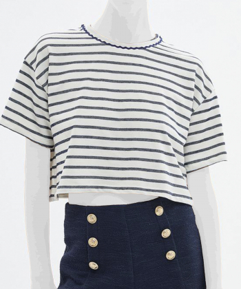 تیشرت آستین کوتاه نخی زنانه کوتون مدل 4WAK50071EK