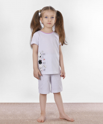 ست تیشرت و شلوارک نخی دخترانه ناربن مدل 1604