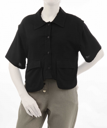 شومیز نخی آستین کوتاه زنانه بهبود مدل BEH-701197