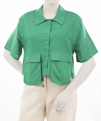 شومیز نخی آستین کوتاه زنانه بهبود مدل BEH-701197