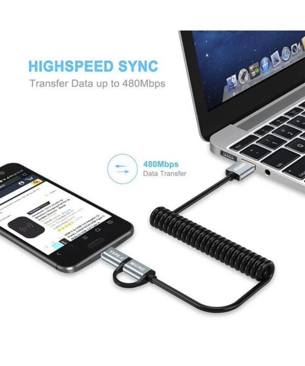 کابل 3 آمپر 2 در 1 USB Type C + Micro USB چویتک Choetech مدل XAC-0012