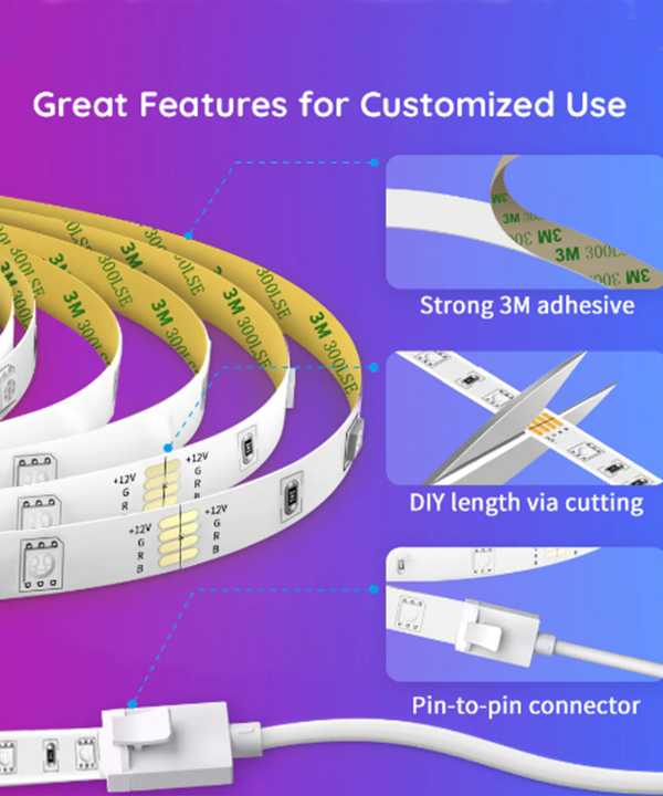 ریسه هوشمند 10 متری گووی Govee مدل RGB Smart WiFi + Bluetooth LED Strip H6110