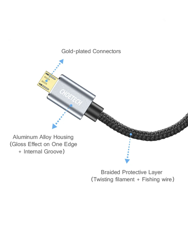 کابل OTG تبدیل Micro USB به ورودی USB چویتک Choetech مدل AB0013