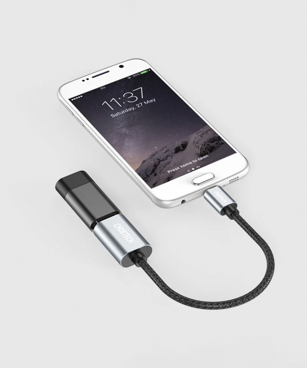 کابل OTG تبدیل Micro USB به ورودی USB چویتک Choetech مدل AB0013