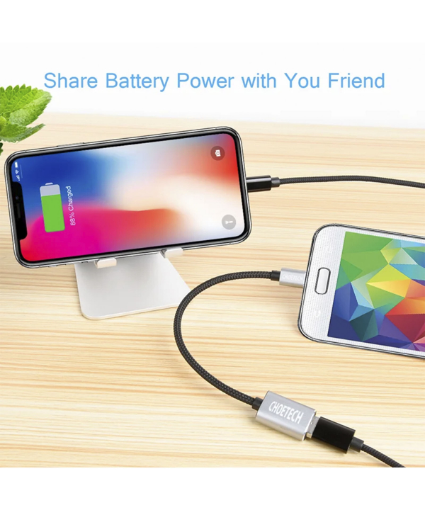 کابل OTG تبدیل Micro USB به ورودی USB چویتک Choetech مدل AB0013