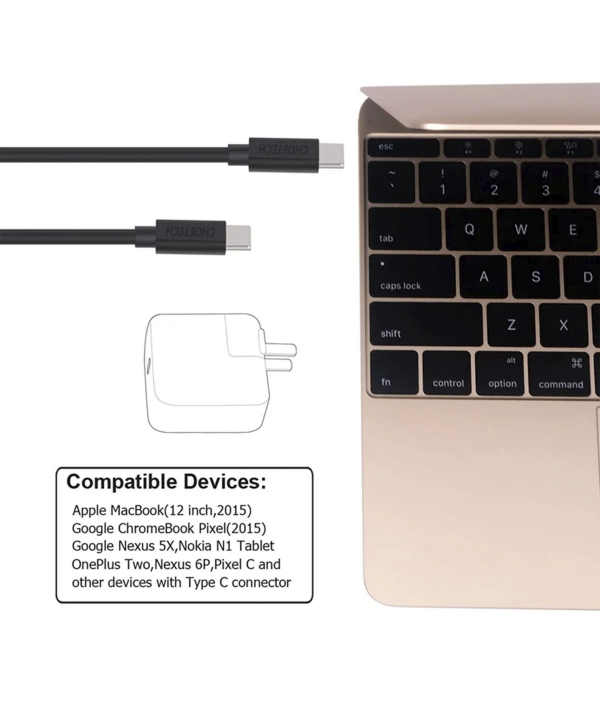 کابل 15 وات USB Type C به USB Type C چویتک Choetech مدل CC0002