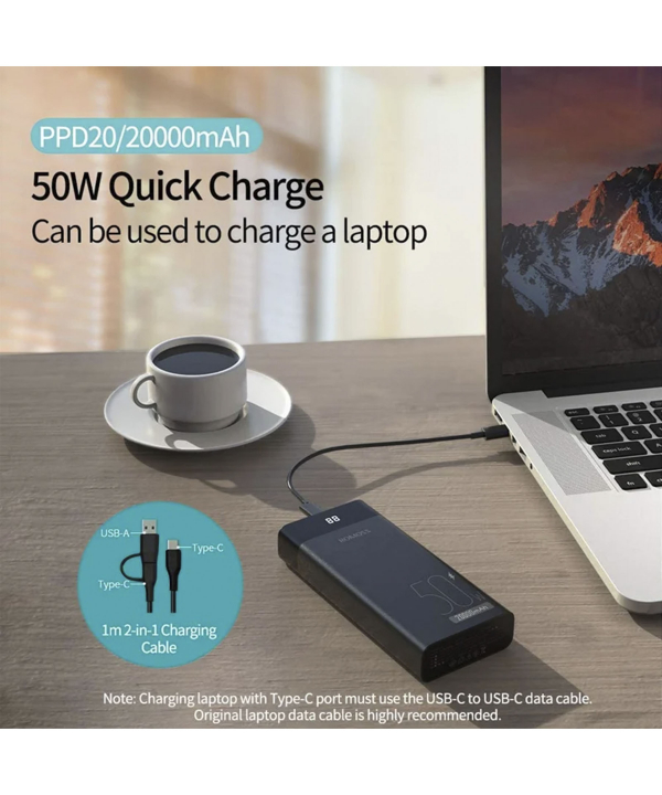 شارژر همراه شارژ سریع 50 وات روموس Romoss مدل PPD20