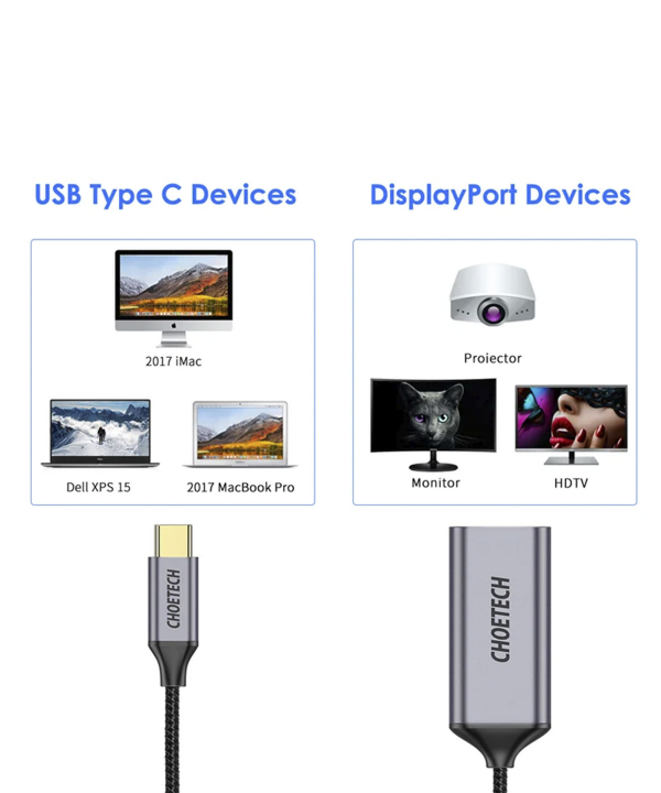 هاب 1 پورت USB-C به DP adapter چویتک Choetech مدل HUB-H11