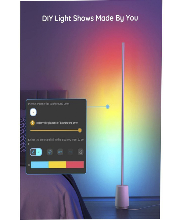 پنل روشنایی هوشمند گووی Govee مدل Lyra RGBICWW Corner Floor Lamp H6072