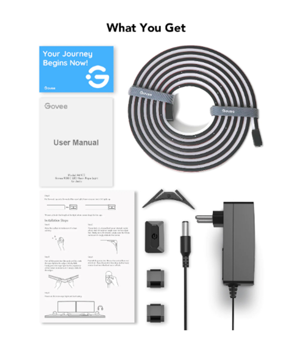ریسه هوشمند نئون فلکسی قابل برش گووی Govee مدل RGBIC LED Neon Rope H61C3