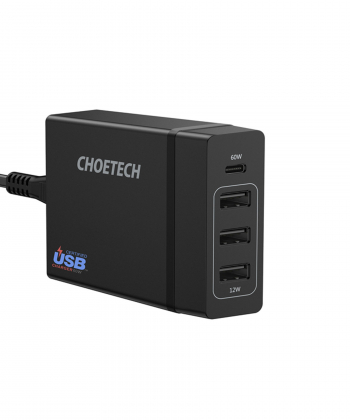 آداپتور 72وات 4پورت چویتک Choetech مدل PD72W-1C3U