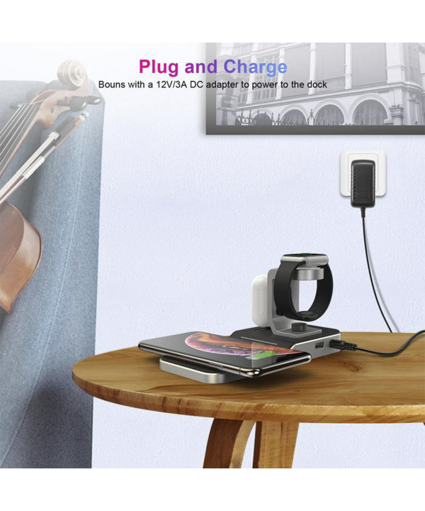 استند شارژر سریع بی‌سیم 4 در 1 چویتک Choetech مدل T316
