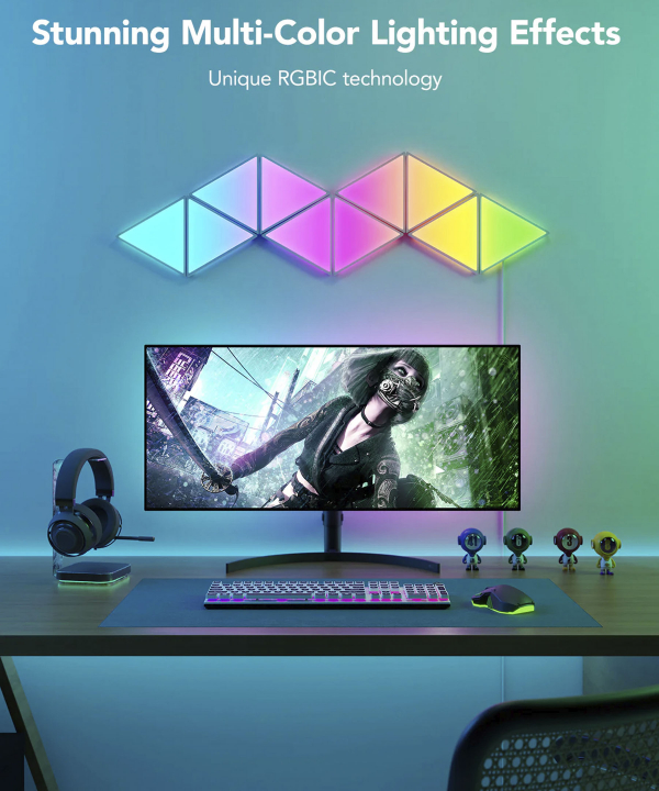 پنل روشنایی هوشمند 10 عددی گووی Govee مدل Glide Triangle Light Panels H6067