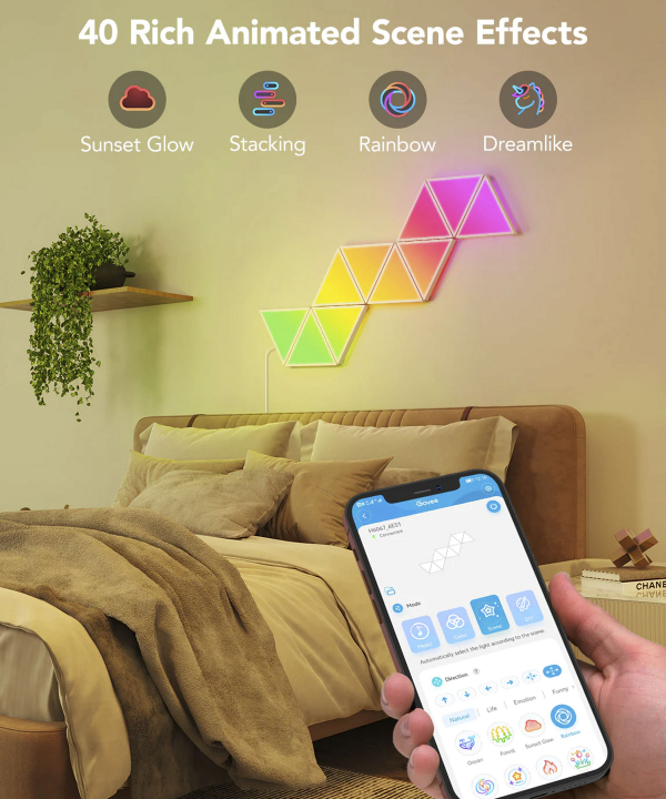 پنل روشنایی هوشمند 10 عددی گووی Govee مدل Glide Triangle Light Panels H6067