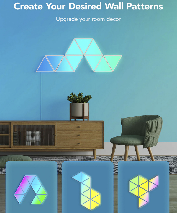 پنل روشنایی هوشمند 10 عددی گووی Govee مدل Glide Triangle Light Panels H6067
