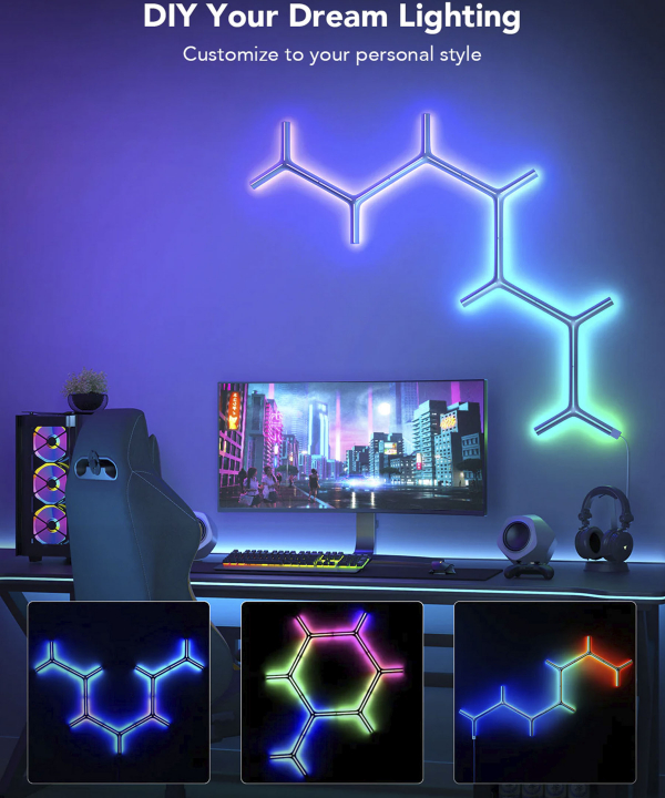 پنل روشنایی هوشمند 7 عددی گووی Govee مدل Glide RGBIC Y Lights H6065