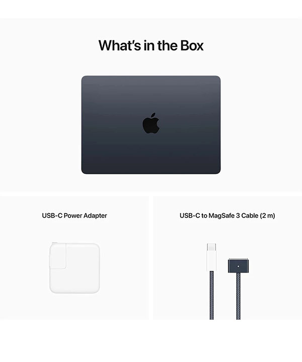 لپ تاپ اپل مدل MacBook Air M2 ظرفیت 512 گیگابایت رم 8 گیگابایت 13 اینچ MLY43