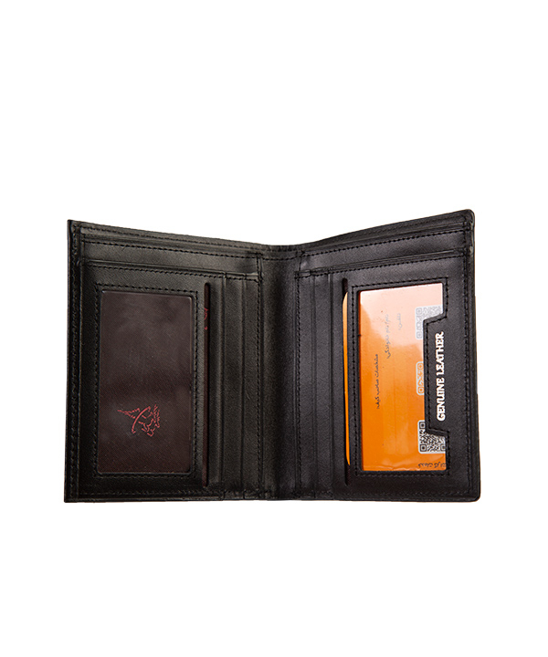 کیف پول جیبی مردانه چرم طبیعی گاوی طرح دار مارال چرم Maral Leather مدل رستاک