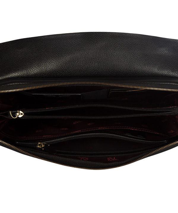 کیف اداری مشکی بند دار مارال چرم Maral Leather مدل نیکان