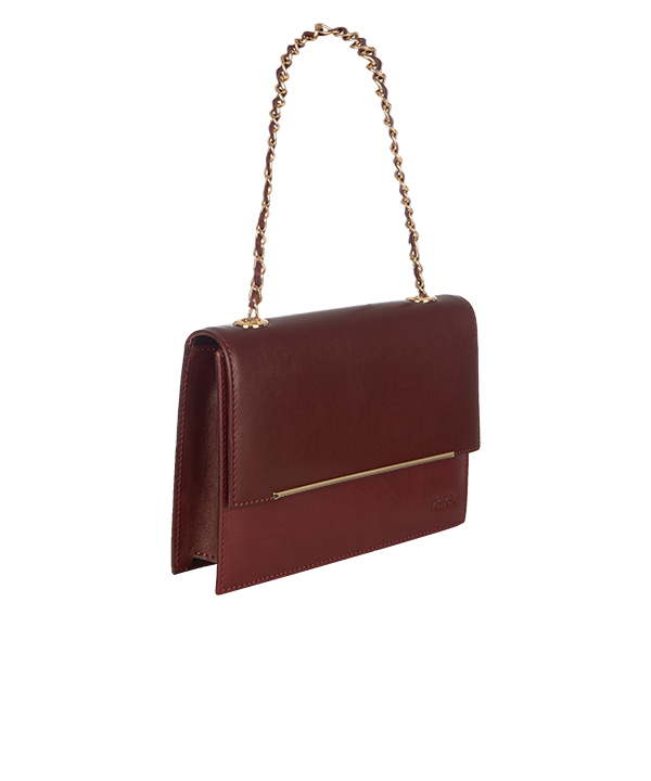 کیف چرم زرشکی زنانه چرم مارال Maral Leather مدل آماتیس