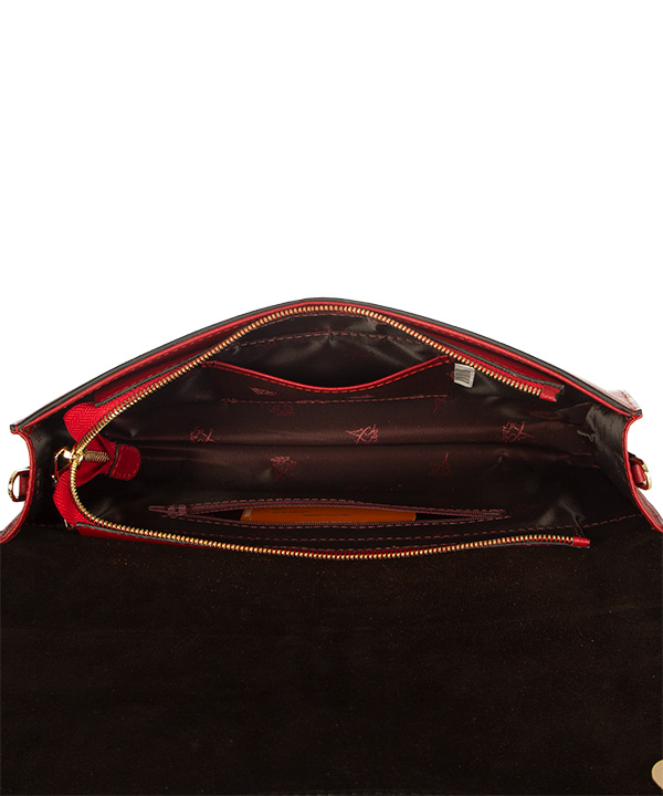 کیف مجلسی زنانه چرم مارال Maral Leather مدل هاله - قرمز با چرم طبیعی گاو