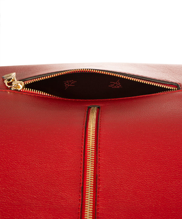 کیف مجلسی زنانه چرم مارال Maral Leather مدل هاله - قرمز با چرم طبیعی گاو