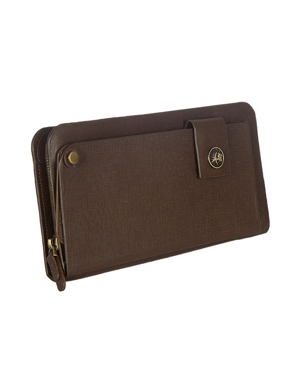 کیف پاسپورتی قهوه ای طرح سافیانو مارال چرم Maral Leather مدل زانیار