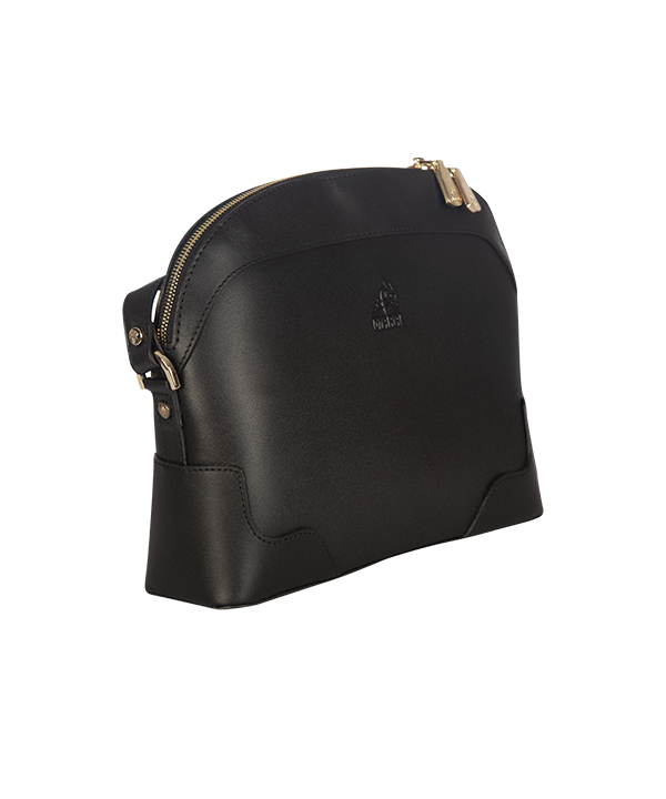 کیف دوشی زنانه چرم طبیعی مشکی مارال چرم Maral Leather مدل سون