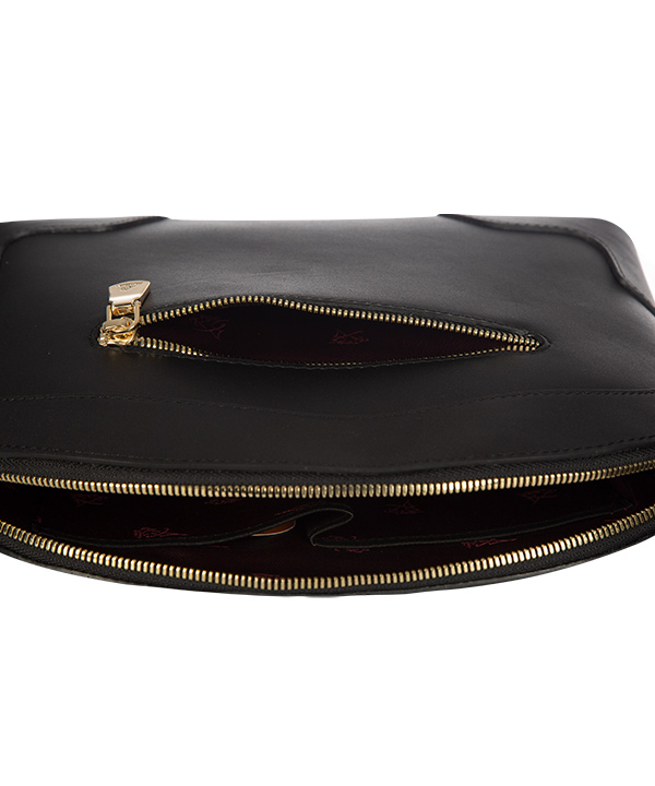 کیف دوشی زنانه چرم طبیعی مشکی مارال چرم Maral Leather مدل سون