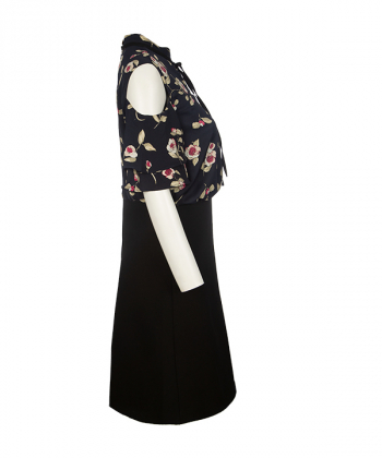 پیراهن زنانه یقه ایستاده بند دار سرژه Serge