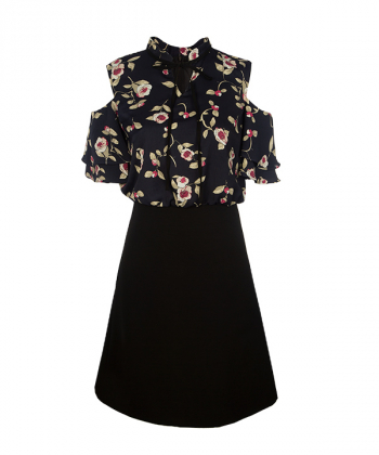 پیراهن زنانه یقه ایستاده بند دار سرژه Serge