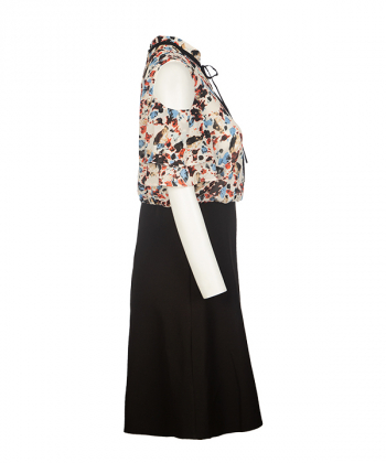 پیراهن زنانه یقه ایستاده بند دار سرژه Serge