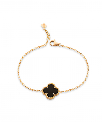 دستبند زنجیر طلا ونکلیف مشکی کیا گالری Kia Gallery کد BMR100