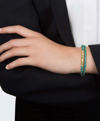 دستبند چرمی اکلی گلدار کوچک کیا گالری Kia Gallery کد BM272