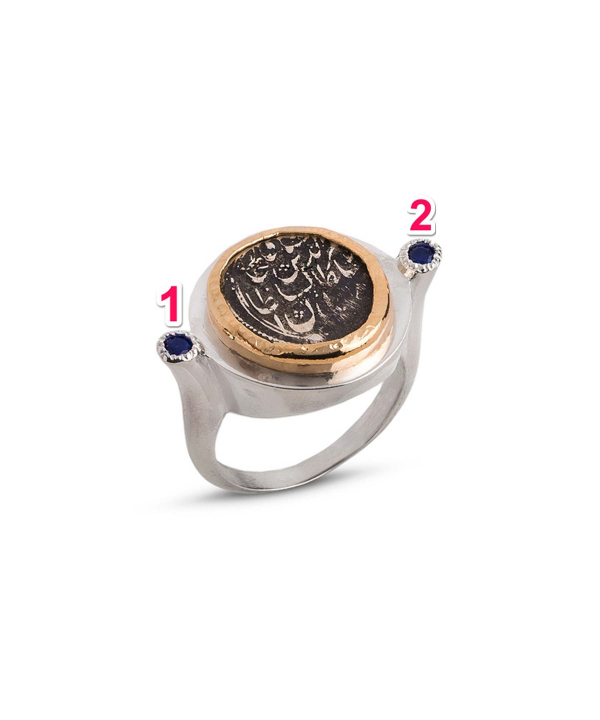 انگشتر سکه دو نگین کیا گالری Kia Gallery کد RE021