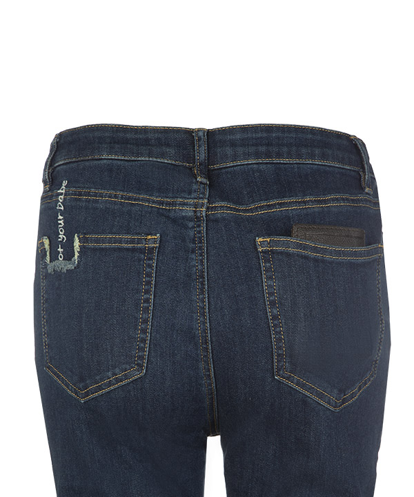 شلوار جین آبی زنانه دم پا گشاد ریش ریش جین وست Jeanswest
