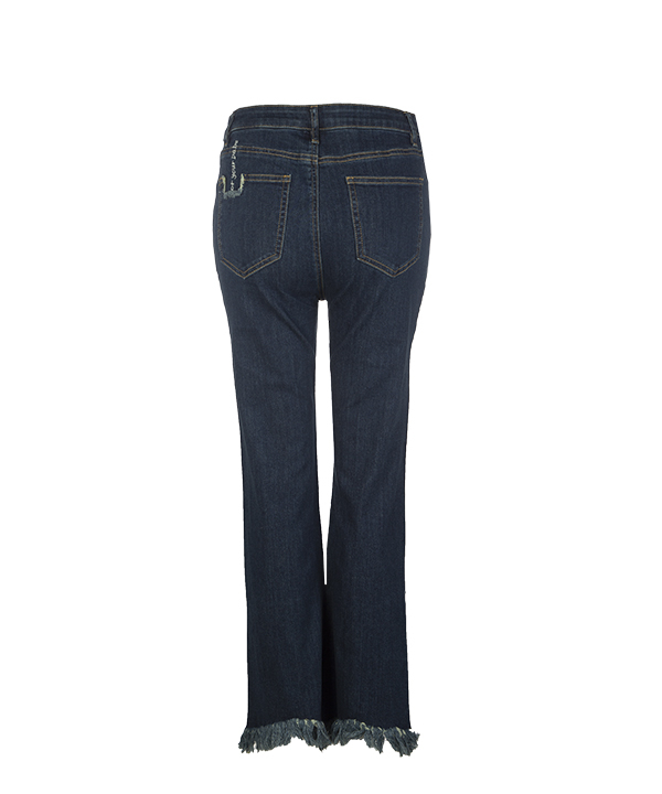 شلوار جین آبی زنانه دم پا گشاد ریش ریش جین وست Jeanswest