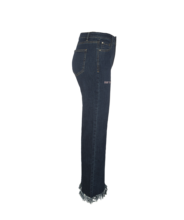 شلوار جین آبی زنانه دم پا گشاد ریش ریش جین وست Jeanswest
