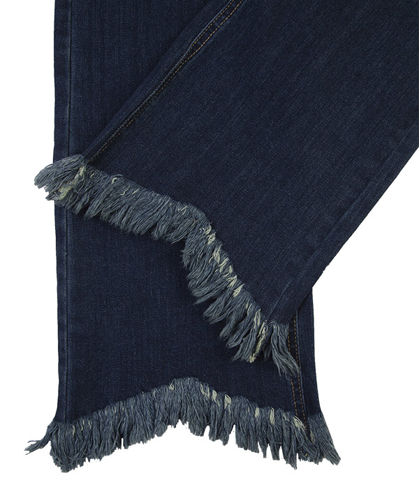 شلوار جین آبی زنانه دم پا گشاد ریش ریش جین وست Jeanswest