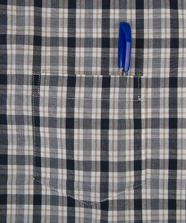پیراهن مردانه چهارخانه سرمه ای جوتی جینز Jooti Jeans