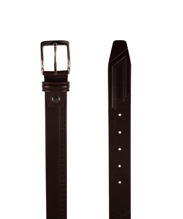 کمربند مجلسی قهوه ای مردانه مارال چرم Maral Leather