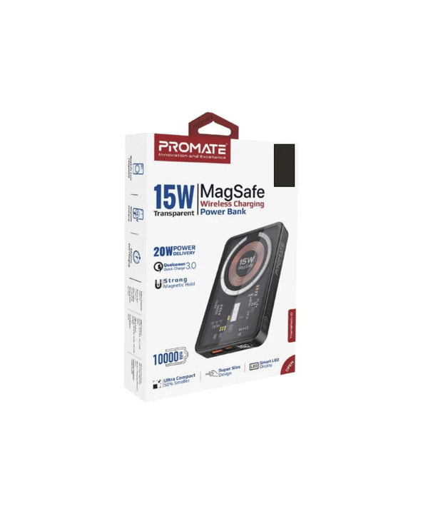 شارژر بی سیم پرومیت مدل TRANSPACK-10.BLACK با باتری داخلی ????? میلی آمپر ساعت