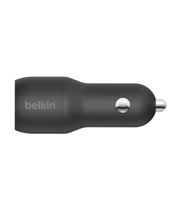 شارژر فندکی شارژ سریع ماشین دوتایی 24 واتی بلکین مدل CAB001bt1MBK 1USB-A مدل CCB001btBK