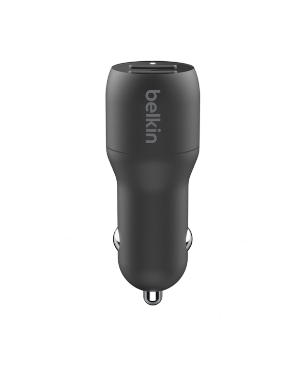 شارژر فندکی شارژ سریع ماشین دوتایی 24 واتی بلکین مدل CAB001bt1MBK 1USB-A مدل CCB001btBK
